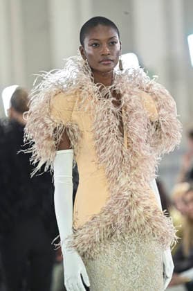Claro Couture - Mercedes-Benz Fashion Week Madrid A model walks the runway wearing a design by Claro Couture during Mercedes-Benz Fashion Week de Madrid in IFEMA, 18 March 2026 Spain Madrid Spain Copyright: xAtilanoxGarciax xSOPAxImagesx photos09205