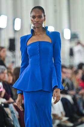 Claro Couture - Mercedes-Benz Fashion Week Madrid A model walks the runway wearing a design by Claro Couture during Mercedes-Benz Fashion Week de Madrid in IFEMA, 18 March 2026 Spain Madrid Spain Copyright: xAtilanoxGarciax xSOPAxImagesx photos09193