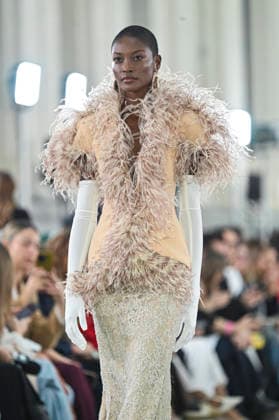 Claro Couture - Mercedes-Benz Fashion Week Madrid A model walks the runway wearing a design by Claro Couture during Mercedes-Benz Fashion Week de Madrid in IFEMA, 18 March 2026 Spain Madrid Spain Copyright: xAtilanoxGarciax xSOPAxImagesx photos09200