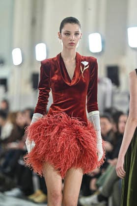 Claro Couture - Mercedes-Benz Fashion Week Madrid A model walks the runway wearing a design by Claro Couture during Mercedes-Benz Fashion Week de Madrid in IFEMA, 18 March 2026 Spain Madrid Spain Copyright: xAtilanoxGarciax xSOPAxImagesx photos09164