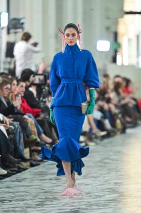 Claro Couture - Mercedes-Benz Fashion Week Madrid A model walks the runway wearing a design by Claro Couture during Mercedes-Benz Fashion Week de Madrid in IFEMA, 18 March 2026 Spain Madrid Spain Copyright: xAtilanoxGarciax xSOPAxImagesx photos09159