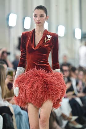 Claro Couture - Mercedes-Benz Fashion Week Madrid A model walks the runway wearing a design by Claro Couture during Mercedes-Benz Fashion Week de Madrid in IFEMA, 18 March 2026 Spain Madrid Spain Copyright: xAtilanoxGarciax xSOPAxImagesx photos09157