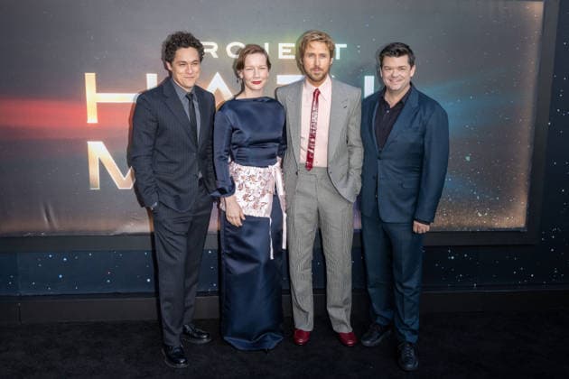 March 18, 2026, New York, United States: (L-R) Phil Lord, Sandra Hüller, Ryan Gosling and Chris Miller attend Project Hail Mary New York premiere at Lincoln Center on March 18, 2026 in New York City. New York United States - ZUMAs197 20260318_aaa_s197_289 Copyright: xRonxAdarx