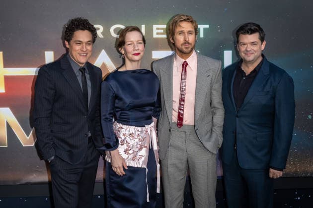 March 18, 2026, New York, United States: (L-R) Phil Lord, Sandra Hüller, Ryan Gosling and Chris Miller attend Project Hail Mary New York premiere at Lincoln Center on March 18, 2026 in New York City. New York United States - ZUMAs197 20260318_aaa_s197_300 Copyright: xRonxAdarx