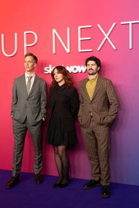 London, red carpet arrivals for Sky Up Next 2026 at Freemasons Hall. Pictured: James Longman, Ania Magliano, and Paddy Young.  Copyright: xcristinaxmasseix xipa-agency.netx xx IPA_Agency_IPA73113681