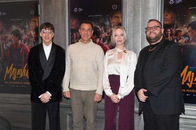 Rome, Cinema Quattro Fontane, Preview of the film Malavia , In the photo: Mattia Cozzolino Matteo Garrone Nunzia De Stefano Giuseppe Peppoh Sica  Copyright: xVincenzoxLandix xipa-agency.netx xVincenzoxLandix IPA_Agency_IPA73107512