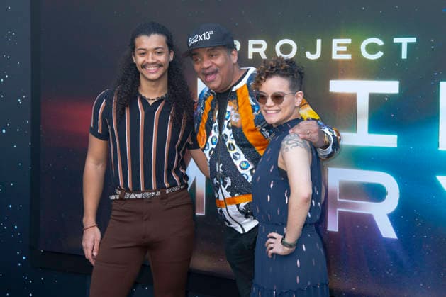 Travis Tyson, Neil deGrasse Tyson and Miranda Tyson at the premiere of the movie Project Hail Mary The Astronaut at Lincoln Center New York, 18 03 2026 Foto:xB.xHinex xFuturexImagex project_6303