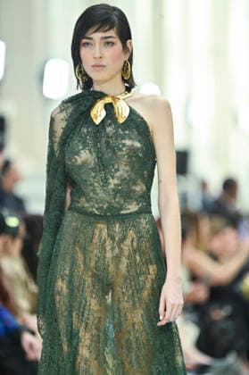 Mercedes-Benz Fashion Week in Madrid , Spain -18 MAR 2026. A model walks the runway wearing a design by Isabel Sanchis during the Mercedes-Benz Fashion Week de Madrid in IFEMA. Madrid Spain Copyright: xAtilanoxGarciax xSOPAxImagesx photos09270