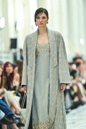 Mercedes-Benz Fashion Week in Madrid , Spain -18 MAR 2026. A model walks the runway wearing a design by Isabel Sanchis during Mercedes-Benz Fashion Week de Madrid in IFEMA, 18 March 2026 Spain Madrid Spain Copyright: xAtilanoxGarciax xSOPAxImagesx photos09276