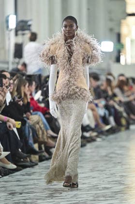 Claro Couture Fashion Week de Madrid A model walks the runway wearing a design by Claro Couture during Mercedes-Benz Fashion Week de Madrid in IFEMA, 18 March 2026 Spain Featuring: A model walks the runway wearing a design by Claro Couture during Mercedes-Benz Fashion Week de Madrid in IFEMA, 18 March 2026 Spain Where: Madrid, Spain When: 18 Mar 2026 Credit: Oscar Gonzalez WENN Madrid Spain Copyright: xOscarxGonzalez WENNx wenn41158816 OFA ZOJx wenn41158816