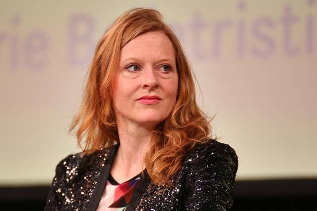 Leipzig, Saxony, Germany, 19 03 2026 Leipzig Book Fair exhibition hall Anja Kampmann presenting the nominees for the Leipzig Book Fair Prize a few hours before the award ceremony Copyright: xdtsxNachrichtenagenturx dts_111216