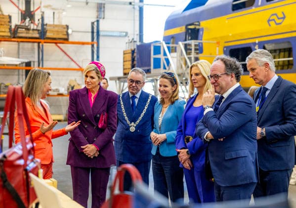 19-03-2026 Haarlem Queen Maxima in a modernized train, travelling from Haarlem to Utrecht during the 11st Circular Economy Week, organized by the Groene Brein, in Haarlem and Utrecht. Â  Copyright: xPPEx