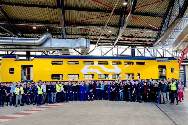 19-03-2026 Haarlem Queen Maxima in a modernized train, travelling from Haarlem to Utrecht during the 11st Circular Economy Week, organized by the Groene Brein, in Haarlem and Utrecht. Â  Copyright: xPPEx