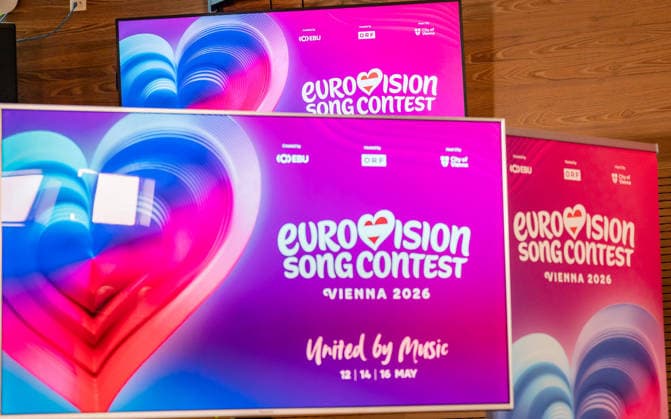 20260319 ESC Medienupdate WIEN, OESTERREICH - 19. MAERZ: Sujet - Symbolbild - Mediengespraech anlaesslich eines ORF Updates zum 70. Eurovision Song Contest vom 12. bis zum 16. Mai 2026 in Wien im Foyer der Halle F der Wiener Stadthalle am 19. Maerz 2026 in Wien, Oesterreich. 260319_SEPA_17_019 Copyright: xIsabellexOuvrardx SEPAxMedia