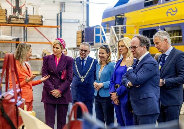 HAARLEM, The Netherlands, 2026-03-19 13:21:11 HAARLEM, 19-03-2026, NS Queen Maxima is in Haarlem and Utrecht together with the Minister for Climate & Green Growth, Stientje van Veldhoven, in connection with the start of the eleventh Circular Economy Week. PHOTO: NLBeeld Patrick van Emst In the photo: Queen Maxima and Minister Van Veldhoven begin a tour of NS Train Modernization in Haarlem. Credit: NL Beeld Patrick van Emst  Copyright: xx x