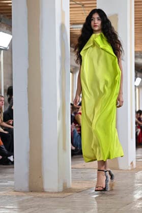 February 28, 2026, Madrid, Spain: A model walks the runway wearing a design by Ernesto Naranjo during Mercedes-Benz Fashion Week de Madrid at Palacio Fernaz Nunoz. Madrid Spain - ZUMAs197 20260228_aaa_s197_2430 Copyright: xAtilanoxGarciax
