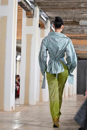 February 28, 2026, Madrid, Spain: A model walks the runway wearing a design by Ernesto Naranjo during Mercedes-Benz Fashion Week de Madrid at Palacio Fernaz Nunoz. Madrid Spain  - ZUMAs197 20260228_aaa_s197_2439 Copyright: xAtilanoxGarciax