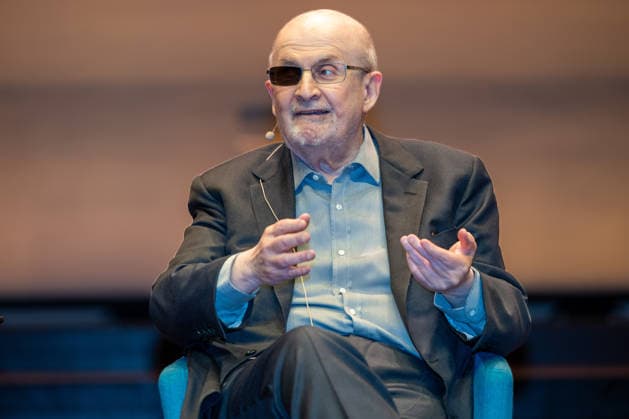 Salman Rushdie, curator DENIS SCHECK The eleventh hour, Salman Rushdie at LIT Potsdam, on 19 03 2026 in Potsdam, LIT , Germany