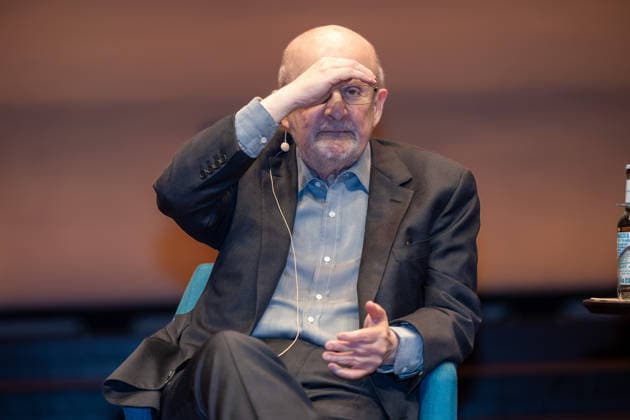 Salman Rushdie, curator DENIS SCHECK The eleventh hour, Salman Rushdie at LIT Potsdam, on 19 03 2026 in Potsdam, LIT , Germany
