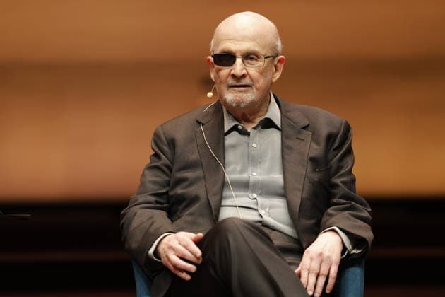 Salman Rushdie, curator DENIS SCHECK The eleventh hour, Salman Rushdie at LIT Potsdam, on 19 03 2026 in Potsdam, LIT , Germany