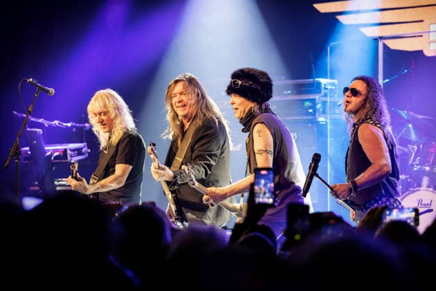 Michael Schenker live in Oslo, Norway Oslo, Norway. 18th, March 2026. The German guitarist Michael Schenker performs a live concert at Vulkan Arena in Oslo. (L-R) Guitarist Steve Mann, bass player Barend Courbois, guitarist Michael Schenker and vocalist RD Liapakis. Norway, Oslo, Vulkan Arena  Copyright: xGonzalesxPhoto TerjexDokkenx