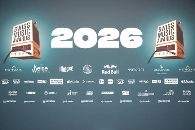 ZURICH, SWITZERLAND - MARCH 19: Swiss Music Awards 2026 official banner at Hallestadion, Zurich on March 19, 2026 in Zurich, Switzerland. Copyright: xPriscilaxBütlerx xSPPx Sportspressphoto_SPR114079