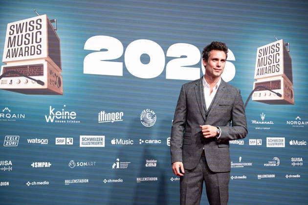 ZURICH, SWITZERLAND - MARCH 19: Bastian Baker during the Swiss Music Awards 2026 red carpet at Hallenstadion, Zurich on March 19, 2026 in Zurich, Switzerland. Copyright: xPriscilaxBütlerx xSPPx Sportspressphoto_SPR114116