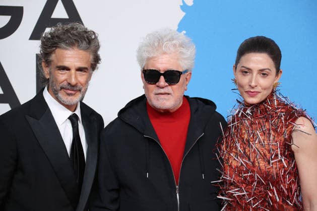 March 19, 2026, Madrid, Madrid, Spain: LEONARDO SBARAGLIA (L), PEDRO ALMODOVAR (C) and BARBARA LENNIE (R) pose at the red carpet held at the Real Casino de Madrid during the premiere of AMARGA NAVIDAD (BITTER CHRISTMAS). This movie marks the 24th feature film in the career of the two time Academy Award winner, who has defined the landscape of modern Spanish cinema for over forty years. The production by EL DESEO explores the relationship between inspiration and reality through a story of autofiction. The event brought together actors BARBARA LENNIE, LEONARDO SBARAGLIA, PATRICK CRIADO, VICTORIA LUENGO, and MILENA SMIT, along with high profile guests from the European entertainment industry. The theatrical release is set for March 20 2026 by - ZUMAo127 20260319_zep_o127_118 Copyright: xHugoxOrtunox