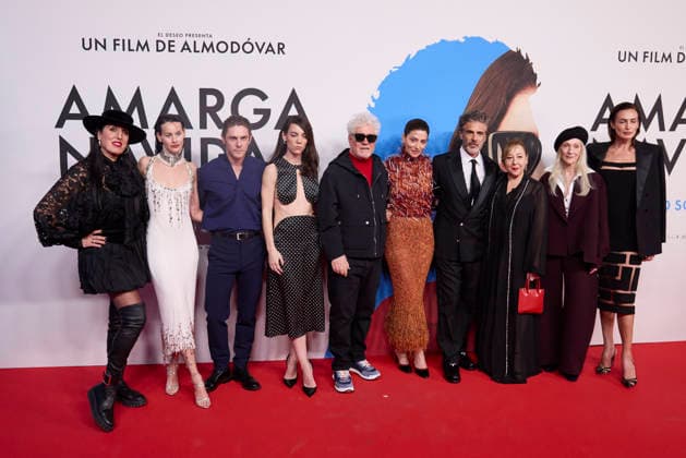 March 19, 2026, Madrid, Madrid, Spain: AMAIA ROMERO, MILENA SMIT, VICTORIA LUENGO AKA VICKY LUENGO, PEDRO ALMODOVAR, BARBARA LENNIE, CARMEN MACHI, PINO MONTESDEOCA, NIEVES ALVAREZ, ROSSY DE PALMA, PATRICK CRIADO AND LEONARDO SBARAGLIAÂ attends the Amarga Navidad (Bitter Christmas) premiere Madrid Spain - ZUMAc260 20260319_zep_c260_016 Copyright: xMikexChicorrox