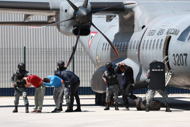 Military exercise under the Kukulcan security plan for the 2026 FIFA World Cup in Mexico ZUMPANGO, MEXICO - MARCH 19: Members of the National Guard conduct operations during the Ollamani military exercise, at the Santa Lucia Air Force base, in Zumpango, Mexico on March 19, 2026. According to Mexican authorities, the exercise is part of interagency security coordination under the Kukulcan security plan for the 2026 FIFA World Cup, involving technical groups set up by a high-level committee on disarmament, terrorism and international security. Daniel Cardenas Anadolu Zumpango Mexico. Editorial use only. Please get in touch for any other usage.  Copyright: x2026xAnadoluxDanielxCardenasx