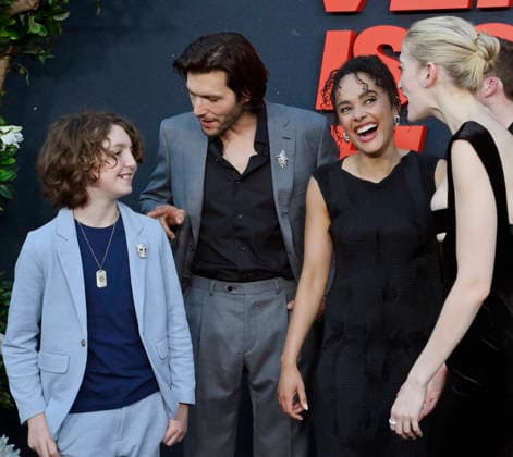 Cast members Sawyer Fraser, Jeff Wilbusch, Karla Crome and Gus Birney (L-R) attend the premiere of Netflix s supernatural horror TV mini series Something Very Bad Is Going to Happen at the Egyptian Theatre in the Hollywood section of Los Angeles on Thursday, March 19, 2026. Storyline: A bride has a feeling that something horrifying will happen at her wedding Ñ and the closer to the altar she gets, the worse it becomes.  LAP2026031928 JIMxRUYMEN