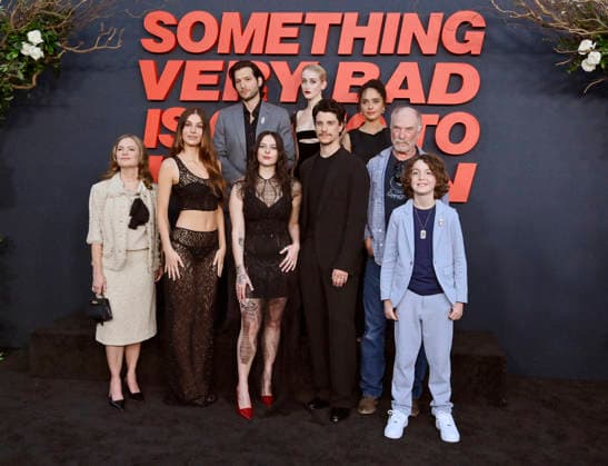 L-R) Jennifer Jason Leigh, Camila Morrone, Jeff Wilbusch, Haley Z. Boston, Gus Birney, Adam DiMarco, Karla Crome, Ted Levine and Sawyer Fraser attend the premiere of Netflix s supernatural horror TV mini series Something Very Bad Is Going to Happen at the Egyptian Theatre in the Hollywood section of Los Angeles on Thursday, March 19, 2026. Storyline: A bride has a feeling that something horrifying will happen at her wedding Ñ and the closer to the altar she gets, the worse it becomes. LAP2026031930 JIMxRUYMEN