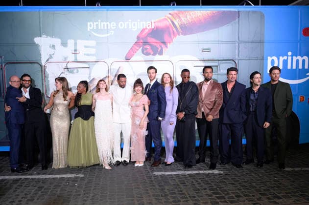 Erik Kripke, Antony Starr, Erin Moriarty, Susan Heyward, Valorie Curry, Laz Alonso, Karen Fukuhara, Jack Quaid, Colby Minifie, Jessie T Usher, Nathan Mitchell, Karl Urban, Tomer Capone and Jensen Ackles at the world premiere of season 5 of the Amazon Prime Video series The Boys at Space Cinema Moderno Rome, 19 03 2026 Foto:xA.xM.xTinghinox xFuturexImagex boys_6313