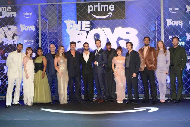 Laz Alonso, Valorie Curry, Susan Heyward, Erik Kripke, Erin Moriarty, Karl Urban, Antony Starr, Jack Quaid, Jessie T Usher, Karen Fukuhara, Tomer Capone, Nathan Mitchell, Colby Minifie and Jensen Ackles at the world premiere of season 5 of the Amazon Prime Video series The Boys at Space Cinema Moderno Rome, 19 03 2026 Foto:xA.xM.xTinghinox xFuturexImagex boys_6321
