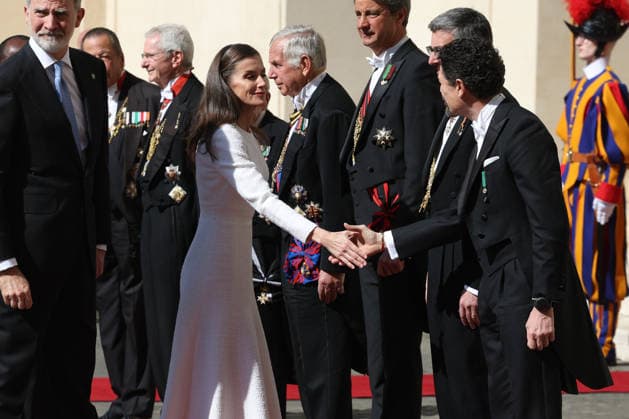 Vatican City, Italy, March 20, 2026: The Spanish Royal Family, His Majesty Felipe VI, King of Spain, with Queen Letizia on an official visit, arrive in the courtyard of San Damaso to meet His Holiness Pope Leo XIV for a meeting of friendship and dialogue between institutions and religious traditions.  Copyright: xmarcoxiacobuccix xipa-agency.netx xmarcoxiacobuccix IPA_Agency_IPA73169242