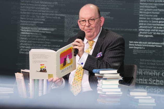 Buchmesse Leipzig GER, Leipzig,20260319, Buchmesse Leipzig, Messehalle , Denis Scheck, Best of druckfrisch, , Presentation of new publications, is a translator and journalist in radio and television, Nothing