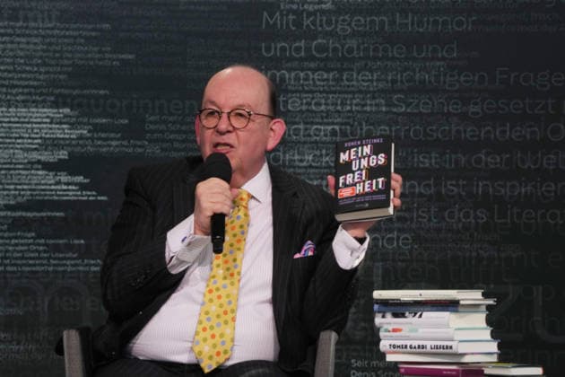 Buchmesse Leipzig GER, Leipzig,20260319, Buchmesse Leipzig, Messehalle , Denis Scheck, Best of druckfrisch, , Presentation of new publications, is a translator and journalist in radio and television, freedom of opinion, Ronen Steinke