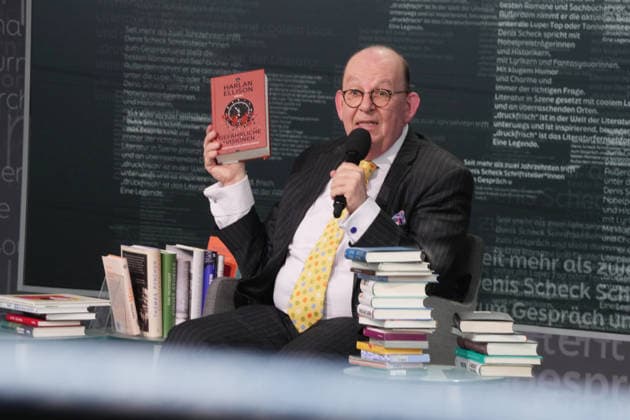 Buchmesse Leipzig GER, Leipzig,20260319, Buchmesse Leipzig, Messehalle , Denis Scheck, Best of druckfrisch, , Presentation of new publications, is a translator and journalist in radio and television, Harlan Ellison,gefährliche Visionen