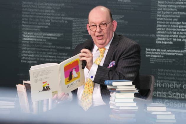 Buchmesse Leipzig GER, Leipzig,20260319, Buchmesse Leipzig, Messehalle , Denis Scheck, Best of druckfrisch, , Presentation of new publications, is a translator and journalist in radio and television, Nothing