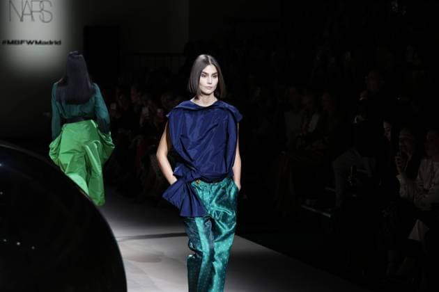 A model wears at collection runway a creation from Miguel Palacio during Pasarela Cibeles Mercedes-Benz Fashion Week Madrid 2026 in Madrid, on Friday, 20 March 2026. Cordon Press 