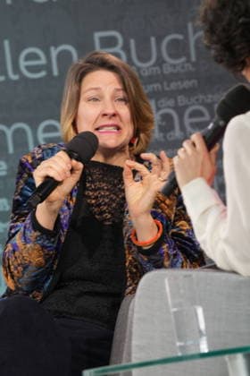 Leipzig Book Fair GER, Leipzig,20260319, Leipzig Book Fair, Exhibition Hall , Dita Zipfel, Its bright and outside the world is turning