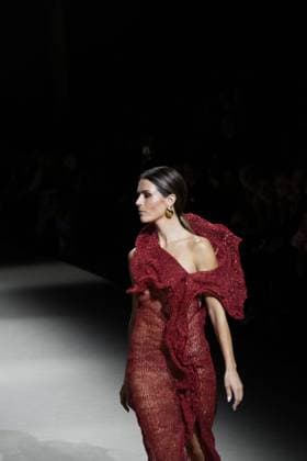 A model wears at collection runway a creation from Simorra during Pasarela Cibeles Mercedes-Benz Fashion Week Madrid 2026 in Madrid, on Friday, 20 March 2026. Cordon Press 