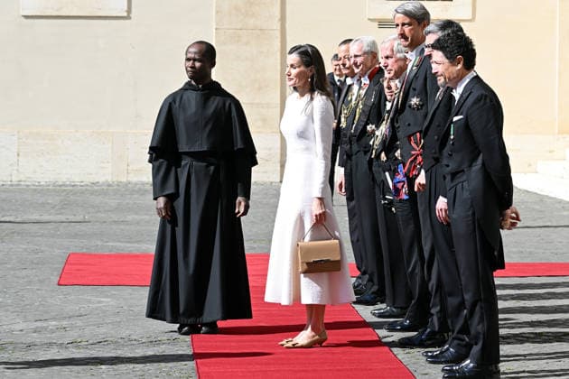 ITALY - KING FELIPE OF SPAIN AND QUEEN LETIZIA ARRIVE FOR A PRIVATE AUDIENCE WITH POPE LEO XIV AT SAN DAMASO COURTYARD IN THEVATICAN - 2026 3 20 Italy,Vatican,Rome 2026 3 20 King Felipe VI of Spain and Queen Letizia arrive for a private audience with Pope Leo XIV at San Damaso courtyard in The Vatican. EDITORIAL USE ONLY - NO BOOKS Copyright: xALESSIAxGIULIANIx