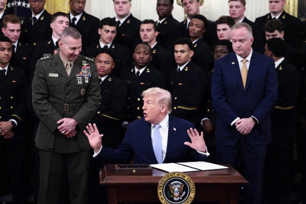 White House Coverage US President Donald Trump signs an executive order during the Commander in Chief Trophy Presentation at the White House, Washington DC USA, 20 March 2026. EPA SHAWN THEW POOL WASHINGTON DC United States  Copyright: xPool ABACAx