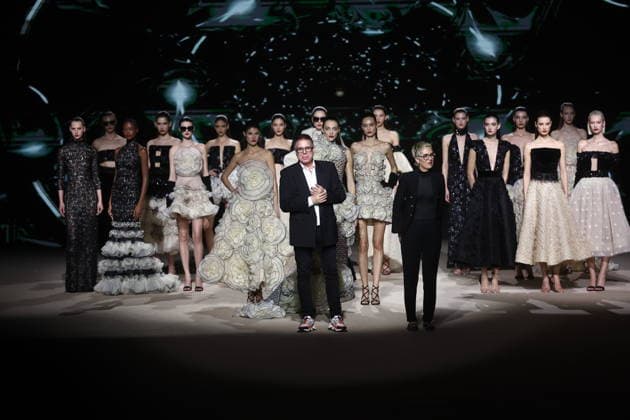 Hannibal Lagunas fashion show at Mercedes Benz Fashion Week in Madrid The designer Hannibal Laguna c in his fashion show during the Mercedes Benz Fashion Week, on March 20, 2026, in Madrid Spain The designer Hannibal Laguna, master of womens couture and benchmark of handcrafted luxury, presents at MBFWMadrid his spring summer collection 2026 Lazuliflow, inspired by the shades of blue and the movement of the sea, in the framework of the great catwalk of IFEMA Madrid 20 MARCH 2026 FASHION Madrid Madrid Espana  Copyright: xEduardoxParrax 7383223