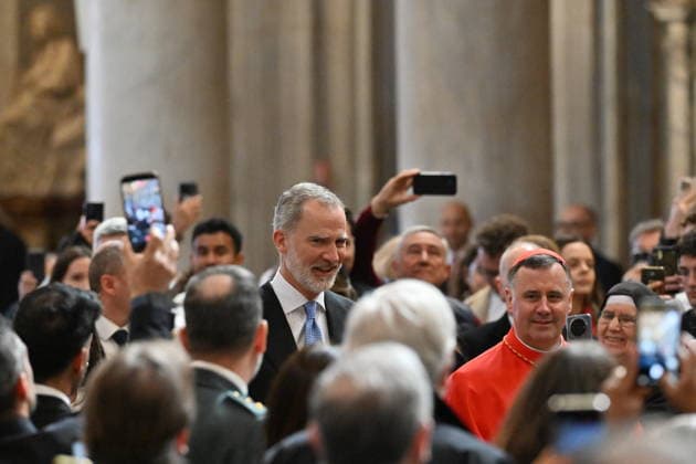 ITALY - KING FELIPE OF SPAIN AND QUEEN LETIZIA DURING A CEREMONY AT THE BASILICA OF ST MARY MAJOR WHERE KING FELIPE RECEIVED THE HONORARY TITLE OF PROTODEACON OF THE BASILICA - 2026 3 20 Italy,Vatican,Rome 2026 3 20 King Felipe VI of Spain and Queen Letizia during a ceremony at the Basilica of St. Mary Major where King Felipe received the honorary title of protodeacon of the Basilica. EDITORIAL USE ONLY - NO BOOKS Copyright: xPOOL CATHOLICPRESSPHOTOx