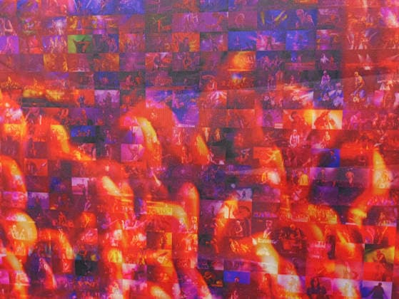 A mini excerpt from the concert photo mosaic Artist Tobias Schreiber developed the final mosaic structure from these 150,000 image tiles by Marc Theis Copyright: xBerndxGüntherx
