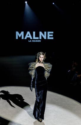 Malne fashion show at Mercedes Benz Fashion Week Madrid A model during a Malne fashion show at Mercedes Benz Fashion Week Madrid, on March 20, 2026, in Madrid Spain The Madrid-based firm, directed by designers Paloma Álvarez and Juanjo Mánez, presents at the 83rd edition of MBFWMadrid its sustainable and slow fashion haute couture proposal, in the year of the 40th anniversary of the catwalk, which brings together at IFEMA its main Spanish fashion creators, presents at the 83rd edition of MBFWMadrid its proposal of sustainable haute couture and slow fashion, in the year of the 40th anniversary of the catwalk, which brings together at IFEMA the main creators of contemporary Spanish fashion today 20 MARCH 2026 FASHION DESIGNER COLLECTION SHOW Copyright: xRicardoxRubiox 7383604