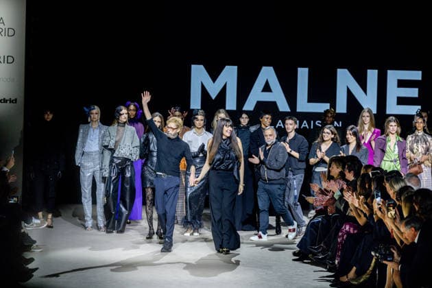 Malne fashion show at Mercedes Benz Fashion Week Madrid Designers Paloma Álvarez and Juanjo Mánez during a Malne fashion show at Mercedes Benz Fashion Week Madrid, on March 20, 2026, in Madrid Spain The Madrid-based firm, led by designers Paloma Álvarez and Juanjo Mánez, presents its sustainable and slow fashion haute couture proposal at the 83rd edition of MBFWMadrid, presents at the 83rd edition of MBFWMadrid its proposal of sustainable haute couture and slow fashion, in the year of the 40th anniversary of the catwalk, which brings together at IFEMA the main creators of contemporary Spanish fashion today 20 MARCH 2026 FASHION DESIGNER COLLECTION SHOW MÄLNE MBFW MODEL Madrid Madrid Madrid Spain  Copyright: xRicardoxRubiox 7383610