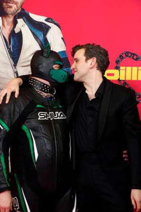 Harry Melling re with an extra from the film at the German premiere of PILLION at Kino International in Berlin on 20 3 2026